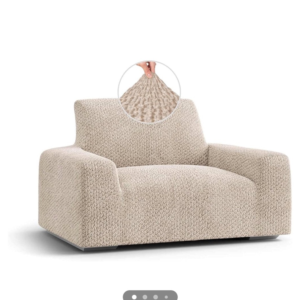 Cream microfiber chair cover